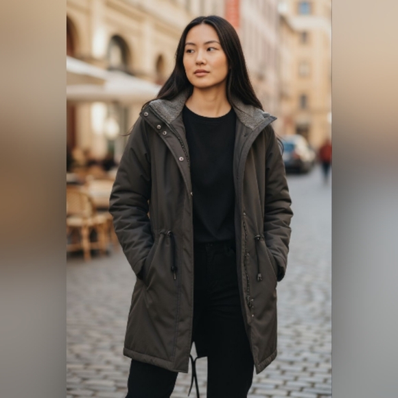 Lands' End Jackets & Blazers - Lands' End Jacket - Black & Gray